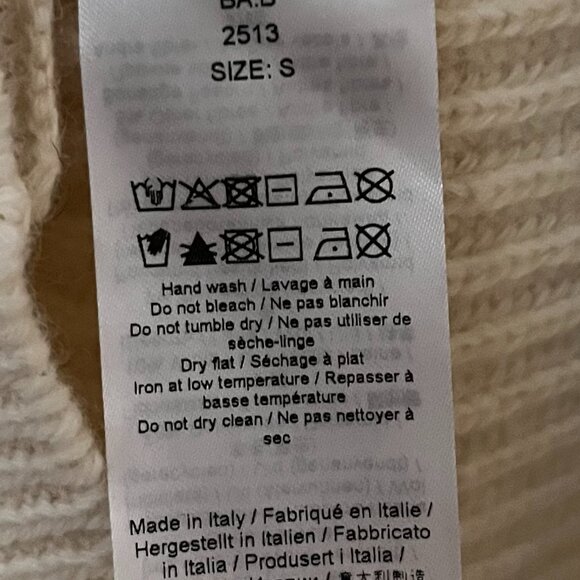 Ganni rib knit wool blend cardigan sweater in cream designer luxury neutral - Picture 11 of 13